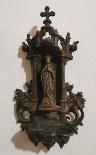 Antica acquasantiera bronzo - in,