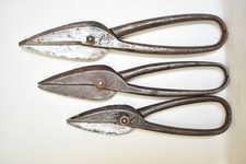 3 forbici cesoie vintage tedesche G. Weissenfeld taglierine lamiera pelle