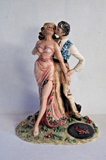 L68-CAPODIMONTE-MOLLICA-CERAMICA SCENA GALANTE VESTITO DONNA REGALO GIFT FESTA