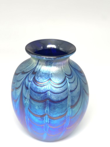 Vaso lustro blu con - blu, disegno