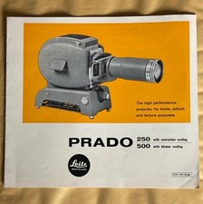 Proiettore Leitz Prado 250 & 500, brochure prodotto 8 pagine, 1966