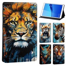 Custodia supporto tablet pelle PU stampata UK per Huawei MediaPad T3/M5 Lite