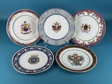 Antica Porcellana Cinese 5 Piatti Orientali Con Stemma Armoriale Cina XX Sec.