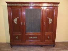 LIBRERIA A TRE ANTE IN MOGANO STILE IMPERO