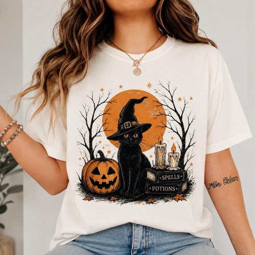 Shirt halloween gatto nero - gatto,