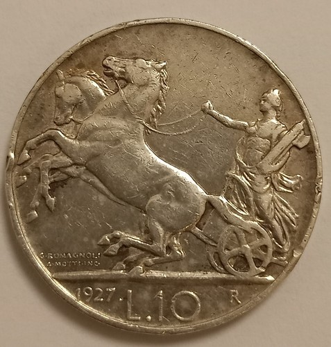Moneta 1927 italia regno - 1927, 10