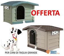 Cuccia per Cani di Taglia GRANDE in Resina da esterno  Bungalow BEIGE / VERDE