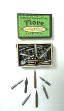 vecchia scatola PENNINI STILOGRAFICA PIENA FOUNTAIN PEN NIB FIORE TORINO VINTAGE