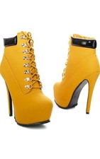 Scarpe Donna Stivaletti Polacchine Tacco 14 cm