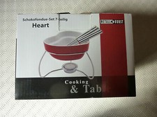 Idea regalo - Servizio da fonduta cioccolato Heart (Cuore rosso) 7 pezzi