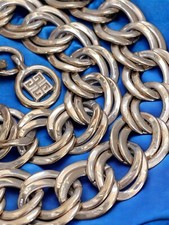 Collana maglia intrecciata firmata Givenchy grossa oro vintage catena chiusura scatola 30"