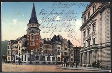 Cilli, Hotel Casa Tedesca con parte di strada, cartolina 