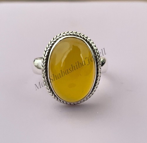 Anello agata ovale - , giallo