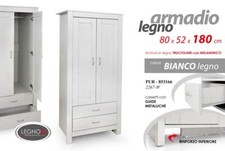 MAX Armadio Guardaroba moderno 2 Ante battenti Appendiabiti 2 CASSETTI 180*80*52