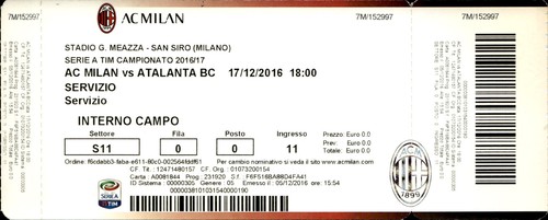 Biglietto stadio milan vs - biglietto,