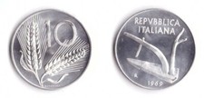 1969 italia lire spighe - 1969,
