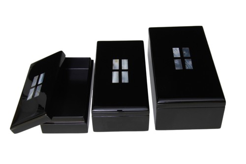 Set scatole con intarsio - con,