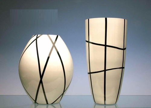 Vaso luna nero scacchi cm - vaso,
