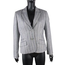 Giacca di lana a righe blu