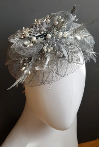 Fascinator argento madre - fascinator, della