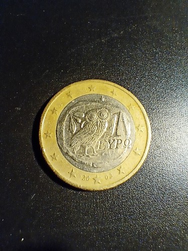 Moneta euro gufo grecia 2002 - moneta,