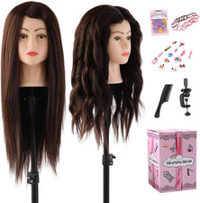 Testa per Parrucchieri 80% Veri Capelli Testina Parrucchiere,Manichino Cosmetolo
