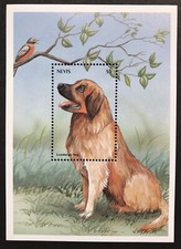 NEVIS DOG STAMPS FOGLIO RICORDO 2000 MNH LEONBERGER CANI UCCELLI ANIMALI CANI