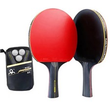 Set 2 Racchette Ping Pong Professionali 5/6 Stelle – Carbonio & Gomma Pimples-
