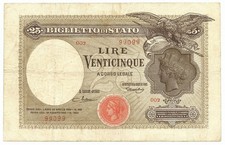 25 LIRE BIGLIETTO DI STATO