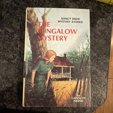 Vintage Nancy Drew #3 The Bungalow Mystery Yellow Matte HC c1960 Blue Endpapers