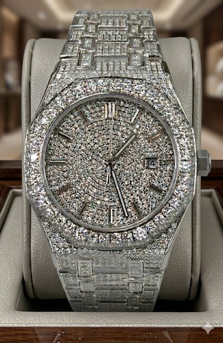 Orologio moissanite cassa e - orologio, moissanite,