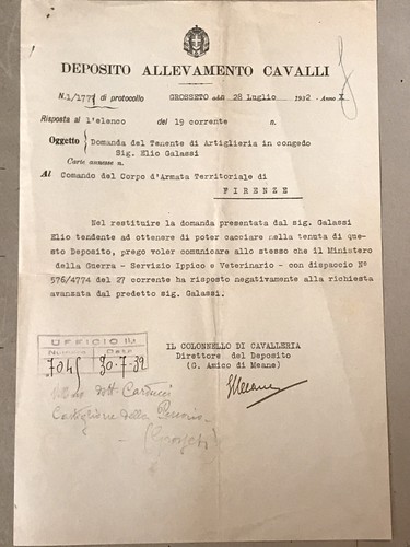 Documento deposito allevamento