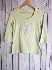 Top Papaya verde pallido manica 3/4 taglia 10 cotone E62