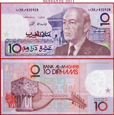 MAROCCO 10 DIRHAM 1987 P 63a AU/UNC spedizione gratuita da 100$
