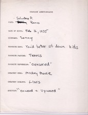 Questionario firmato Sonny