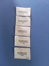 Etichetta tessuto in alta definizione per retro collo Di Burberry 5 taglie 