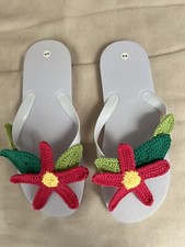 Ciabatte Infradito Flop Flops Crochet Fiore Flower