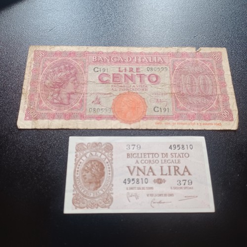 Vecchie banconote lire - in, 1