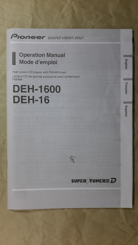 Pioneer deh 1600 - pioneer, deh-16