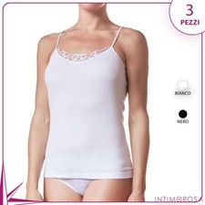 Top canottiera intima Trevi 95117 con pizzo donna 3 pz