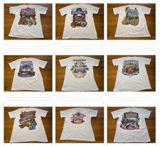 Hard Rock Café T-Shirt Vintage L XL XXL Collezione Bianco Colorato Backprint Grande Uomo