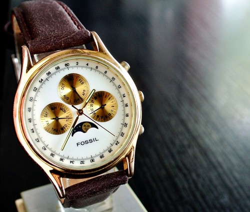 Orologio vintage fossil tripla - vintage,