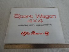 SUPPLEMENTO AL MANUALE USO MANUTENZIONE ORIGINALE ALFA ROMEO 33 4X4 SPORT WAGON