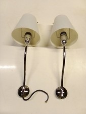 Applique Da Parete Struttura Acciaio Lucido Paralume Plastica 2 Pz