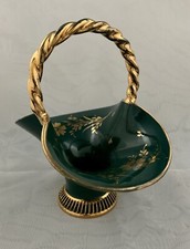 Cesto floreale dorato ceramica