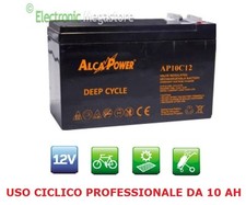 BATTERIA RICARICABILE USO CICLICO PIOMBO 12V Volt 9Ah PER BICI ELETTRICHE 6DZM