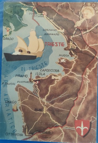 Cartolina trieste territorio - trieste,