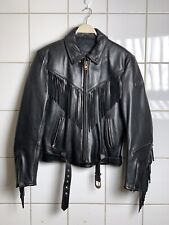 Giacca frange pelle vintage