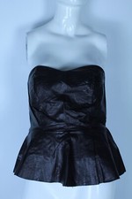 TOP MAGLIA MAGLIETTA ECOPELLE DONNA  TG SIZE M