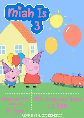 Peppa pig inviti - peppa,